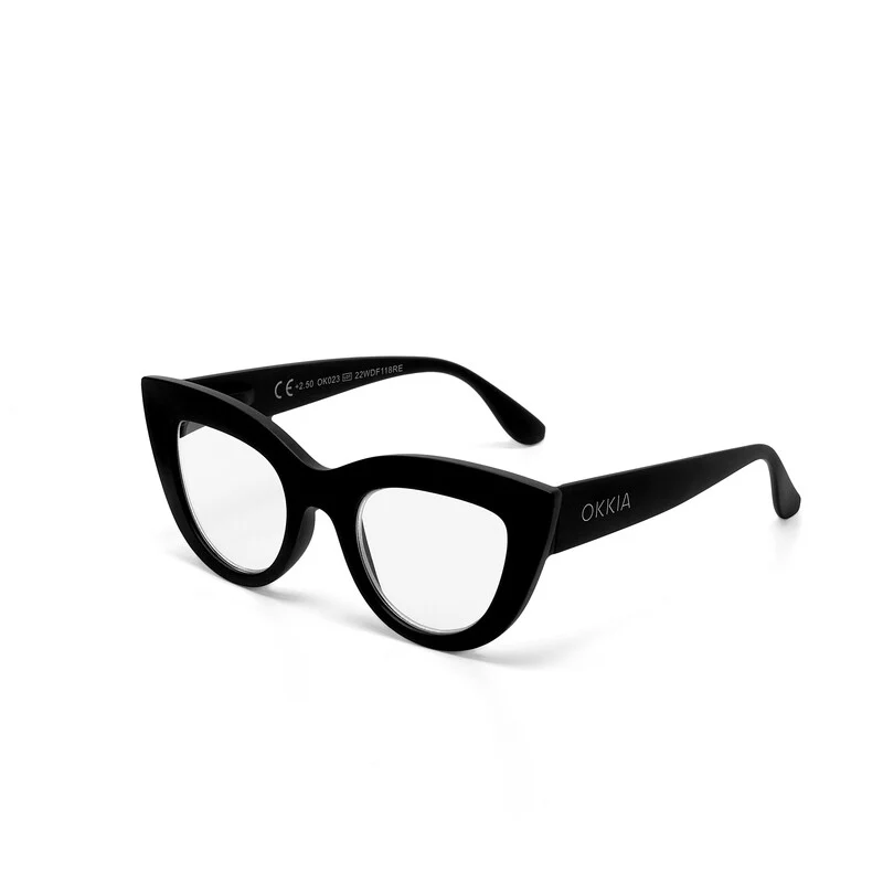 OKKIA Claudia Big Cat Eye Occhiali da Lettura Donna Nero +1.50 - Image 5
