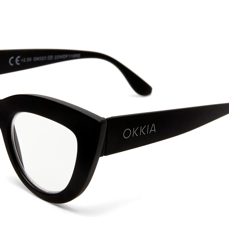 OKKIA Claudia Big Cat Eye Occhiali da Lettura Donna Nero +1.50 - Image 6