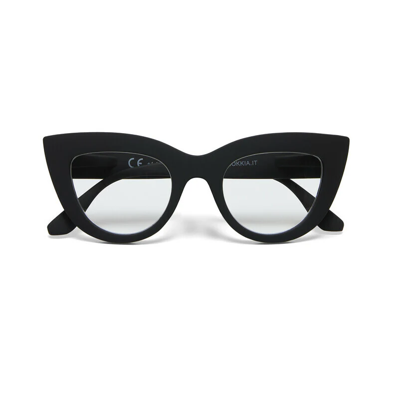 OKKIA Claudia Big Cat Eye Occhiali da Lettura Donna Nero +2.00