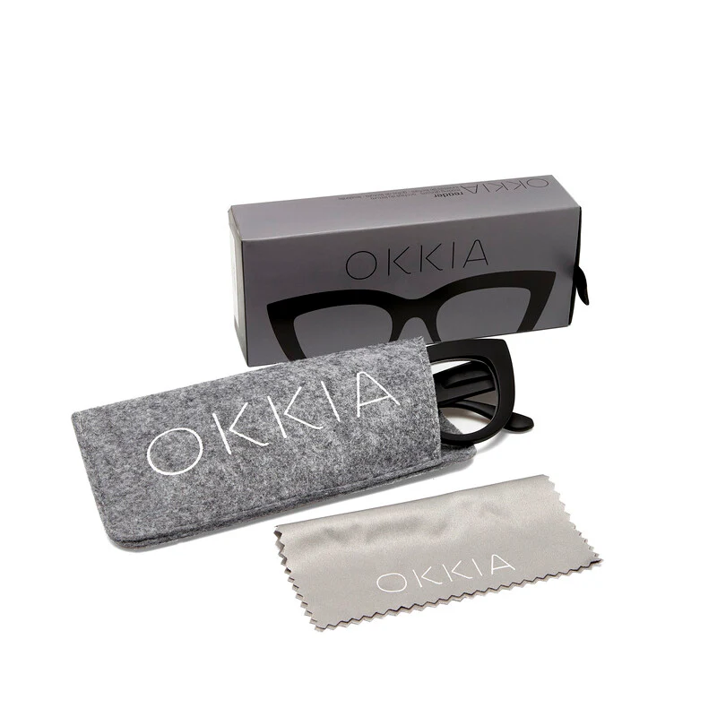 OKKIA Claudia Big Cat Eye Occhiali da Lettura Donna Nero +2.00 - Image 7