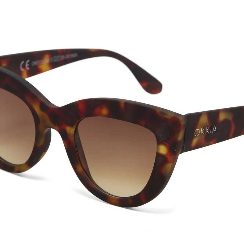 OKKIA Claudia Occhiali da Sole Donna Big Cat Eye Avana - Image 4