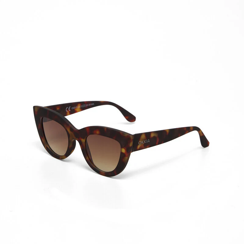 OKKIA Claudia Occhiali da Sole Donna Big Cat Eye Avana - Image 6