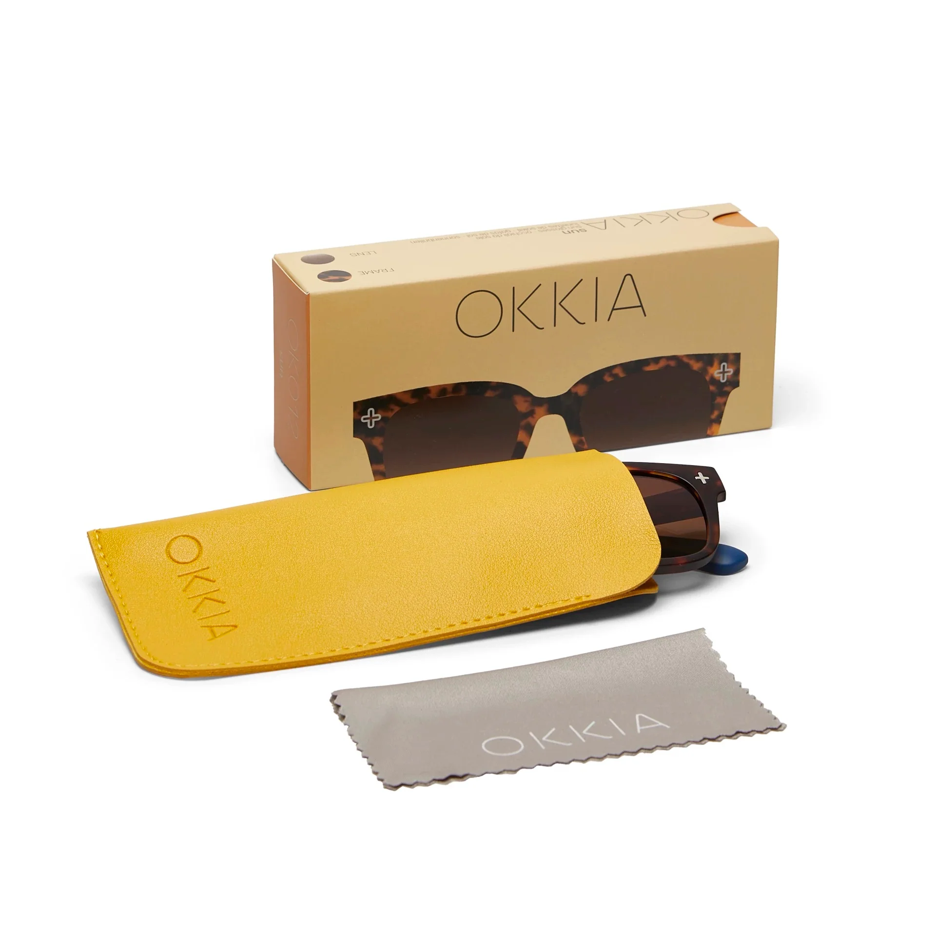 OKKIA Giovanni Occhiali da Sole Unisex Soft Touch Avana Blu - Image 8