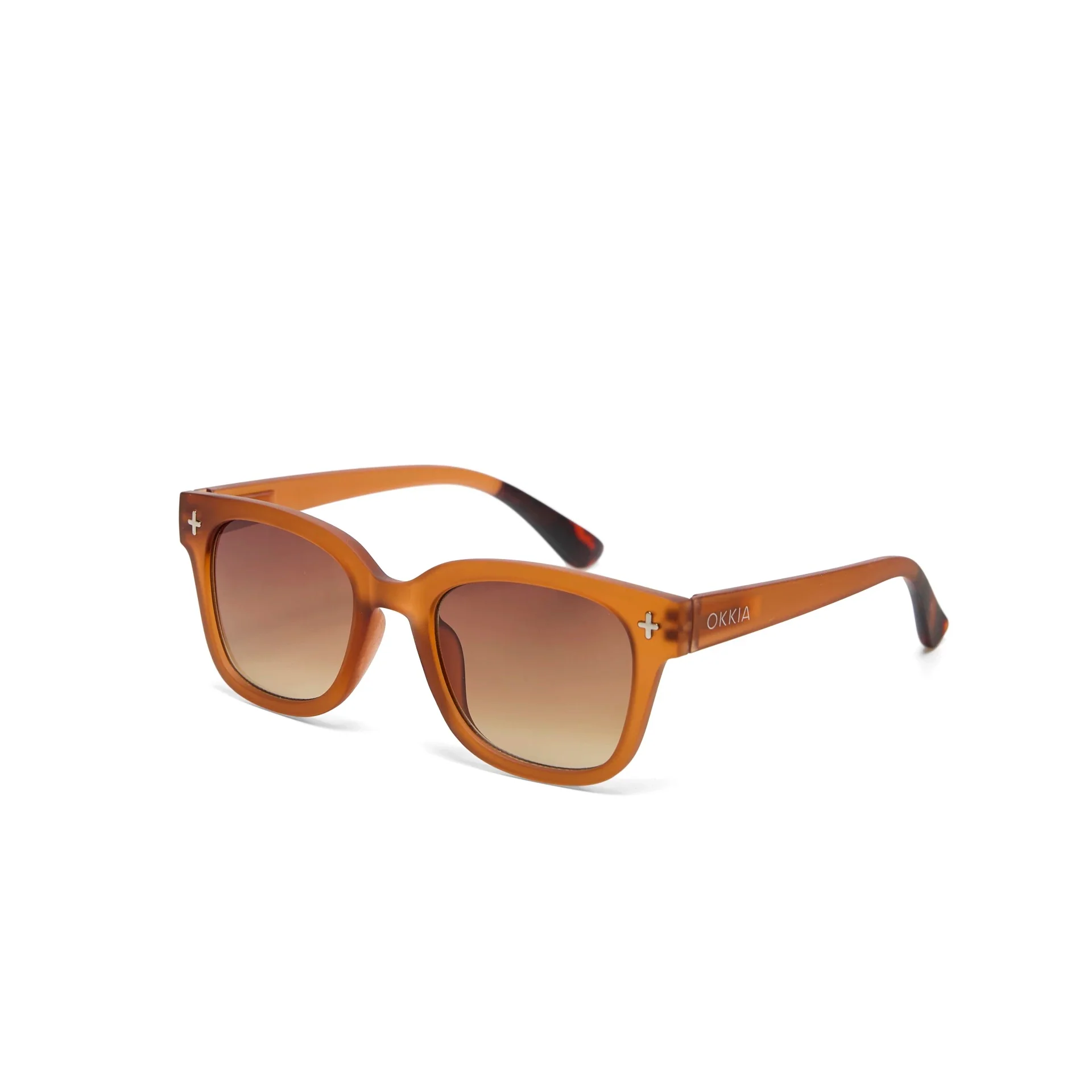 OKKIA Giovanni Occhiali da Sole Unisex Soft Touch Marrone Traslucido - Image 5