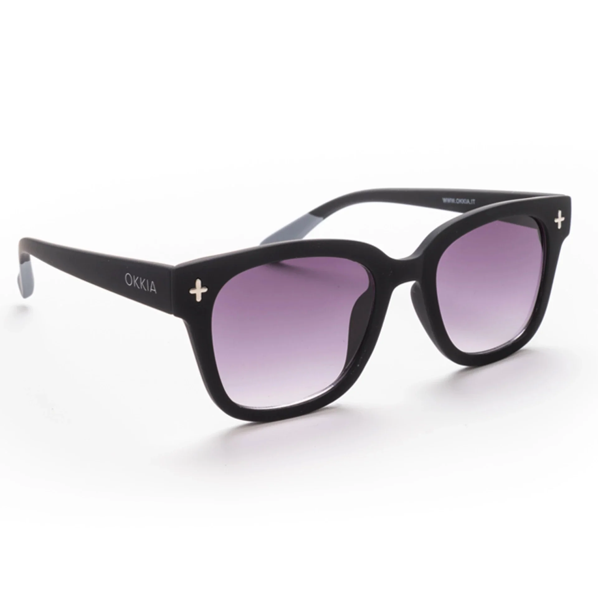OKKIA Giovanni Occhiali da Sole Unisex Soft Touch Nero Grigio - Image 7