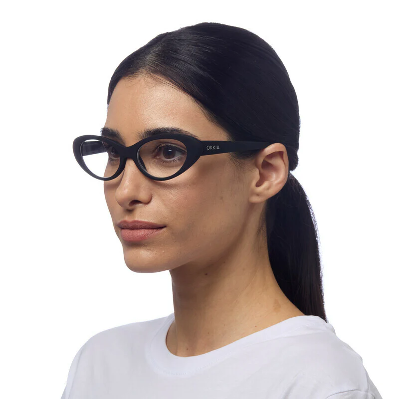 OKKIA Lina Small Cat Eye Occhiali da Lettura Donna Nero +1.50 - Image 3