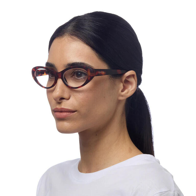 OKKIA Lina Small Cat Eye Occhiali da Lettura Donna Avana +3.00 - Image 3