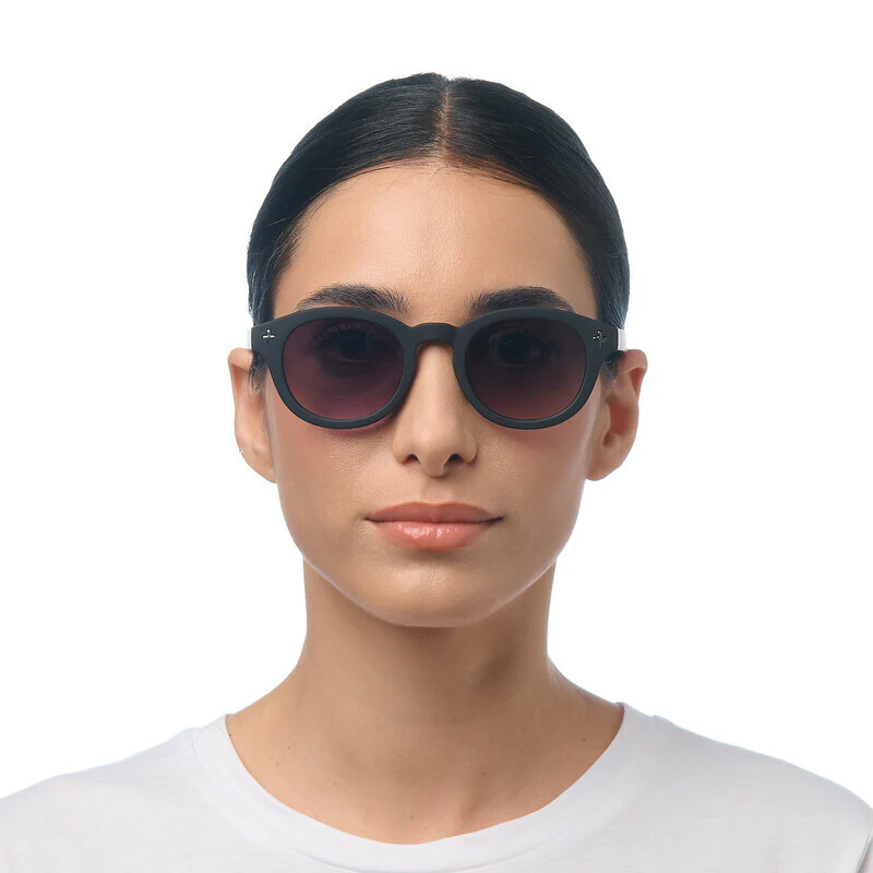 OKKIA Milano Occhiali da Sole Unisex Rotondo Nero - Image 3