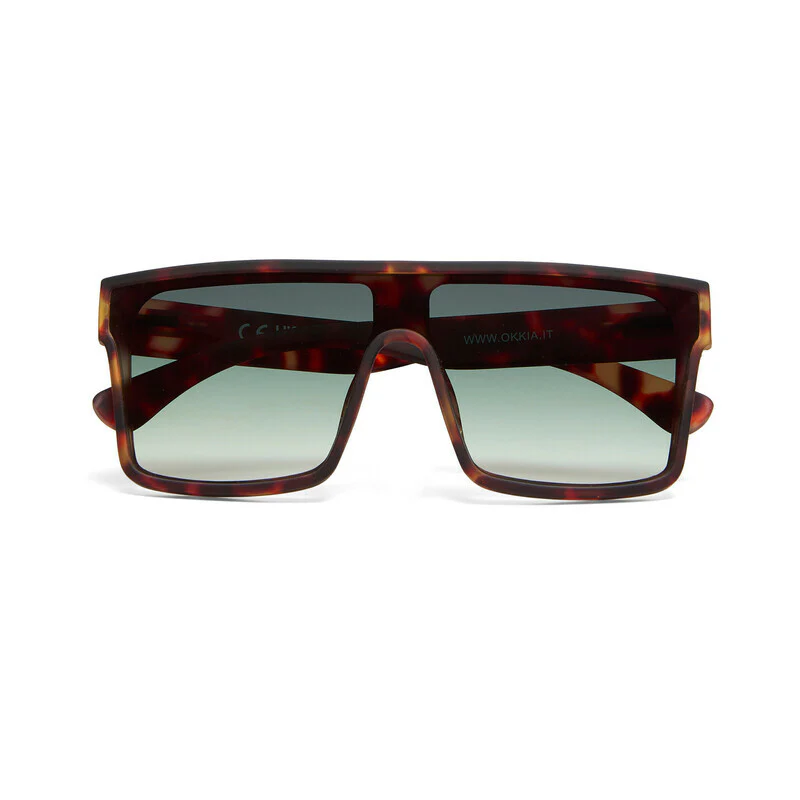 OKKIA Tokyo Occhiali da Sole Unisex Squadrato Avana Verde