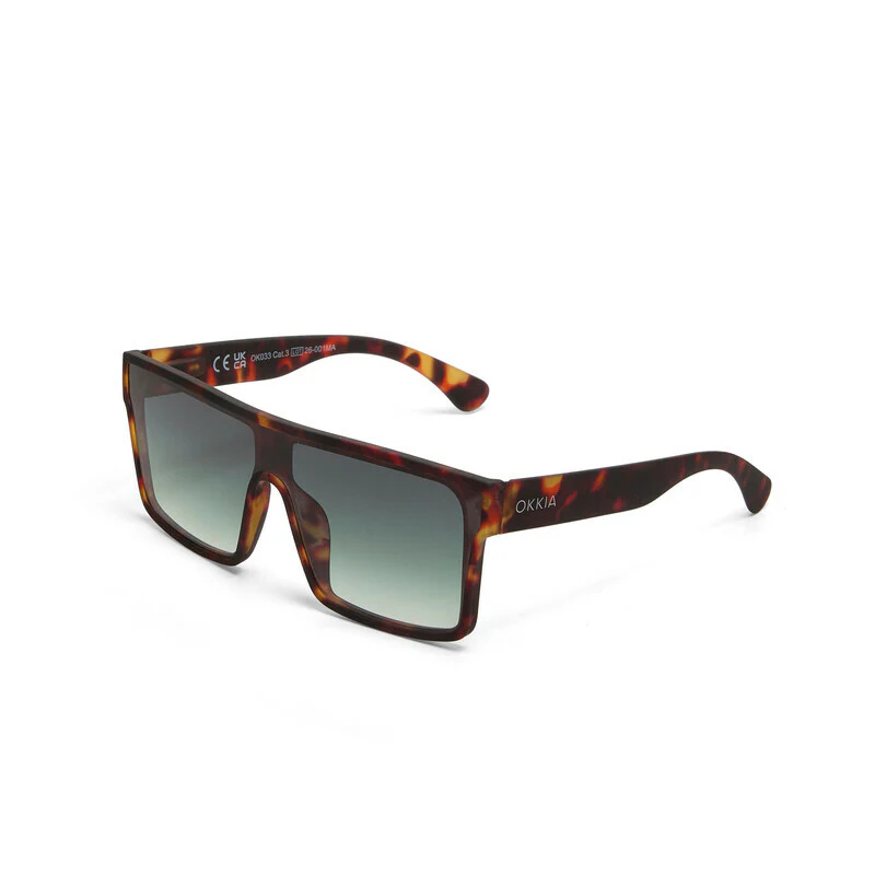 OKKIA Tokyo Occhiali da Sole Unisex Squadrato Avana Verde - Image 7