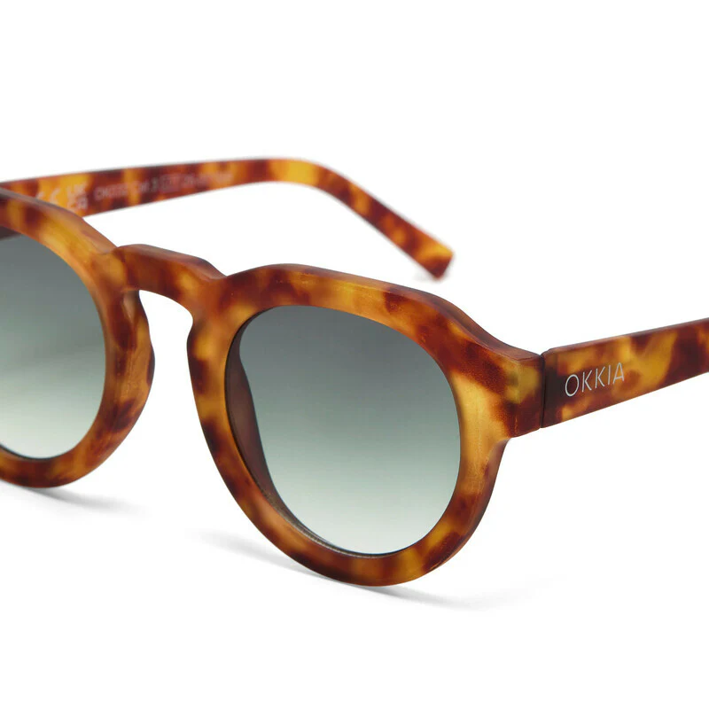 OKKIA Zeno Occhiali da Sole Unisex Tondo Sahara Avana Gradiente Verde - Image 8