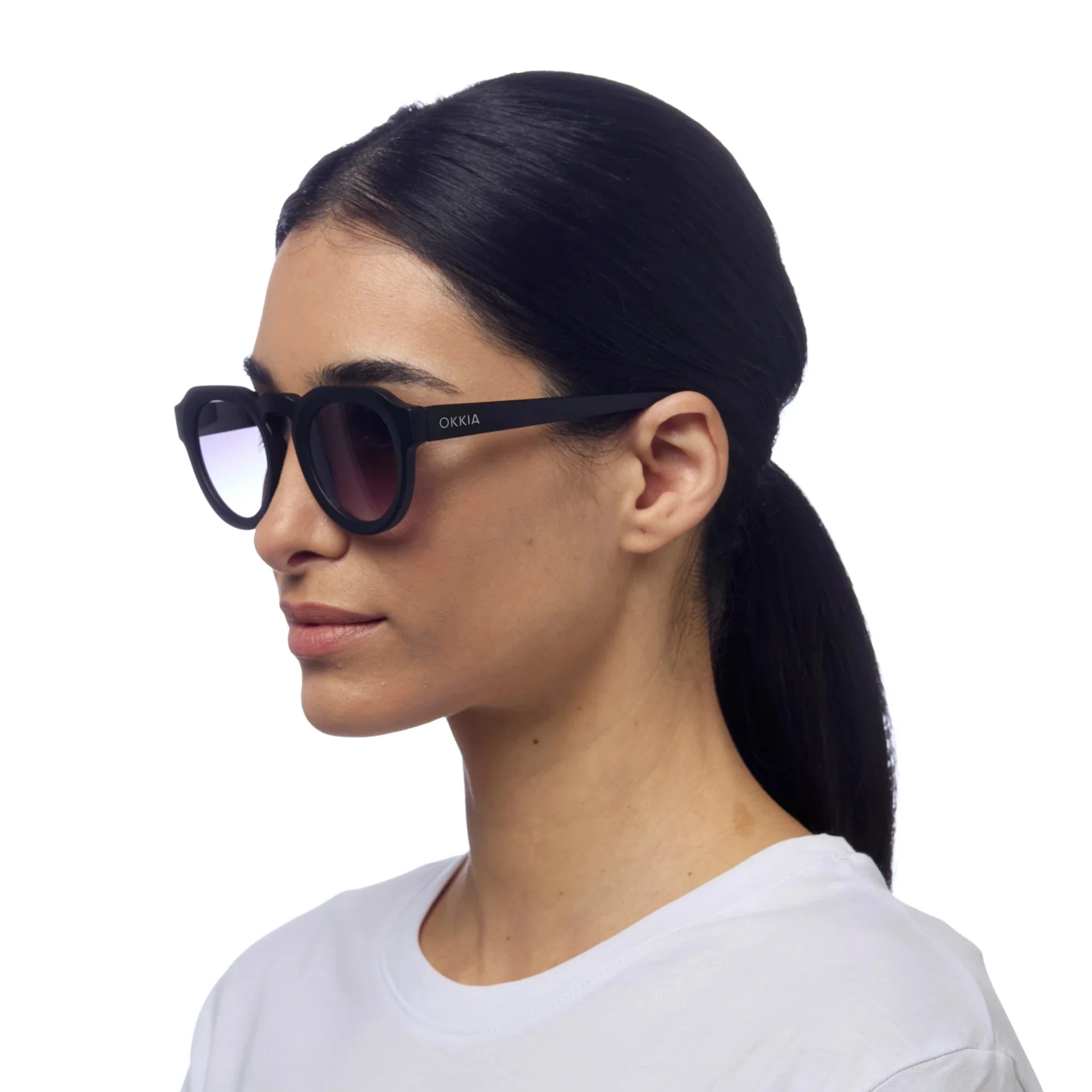 OKKIA Zeno Occhiali da Sole Unisex Tondo Nero - Image 5