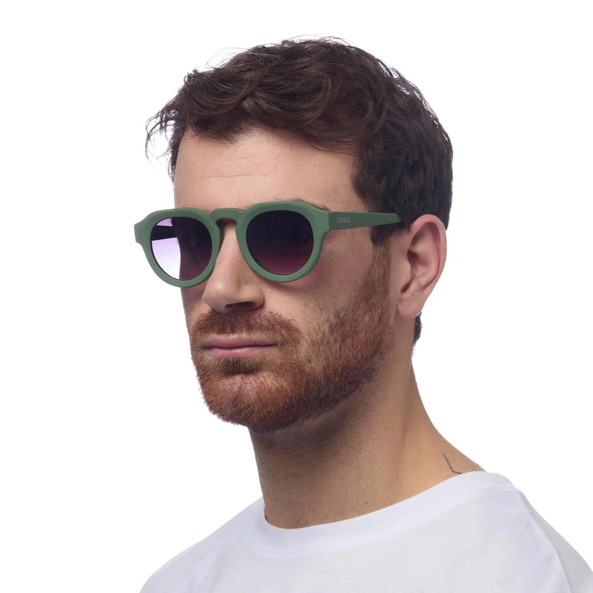 OKKIA Zeno Occhiali da Sole Unisex Tondo Verde - Image 3