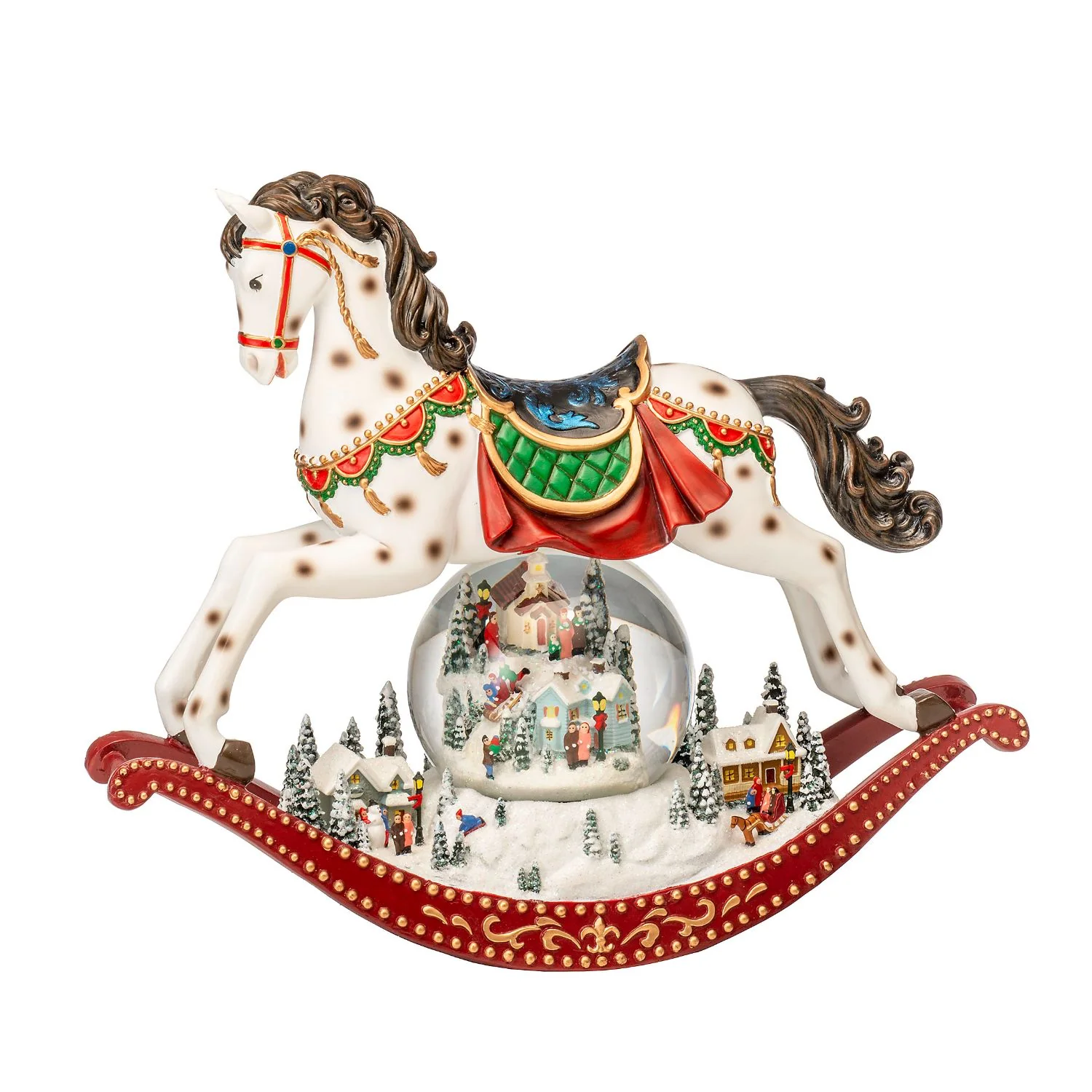 PALAIS ROYAL Cavallo a Dondolo in Poliresina Carillon con LED e Movimento 32x27cm - Image 2