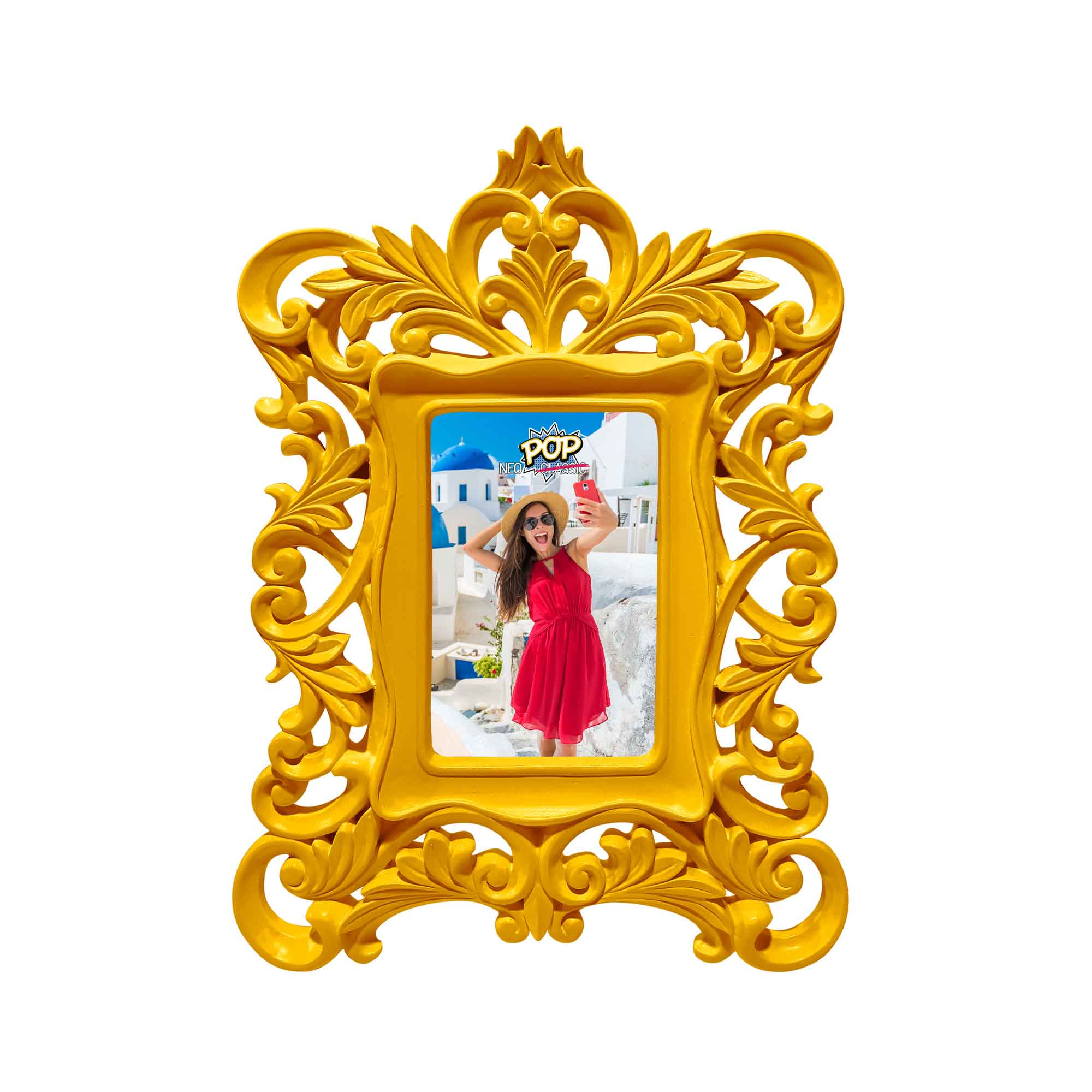 PALAIS ROYAL Neopop Portafoto Cornice Barocco 26x35cm (interno 10x15cm) Giallo