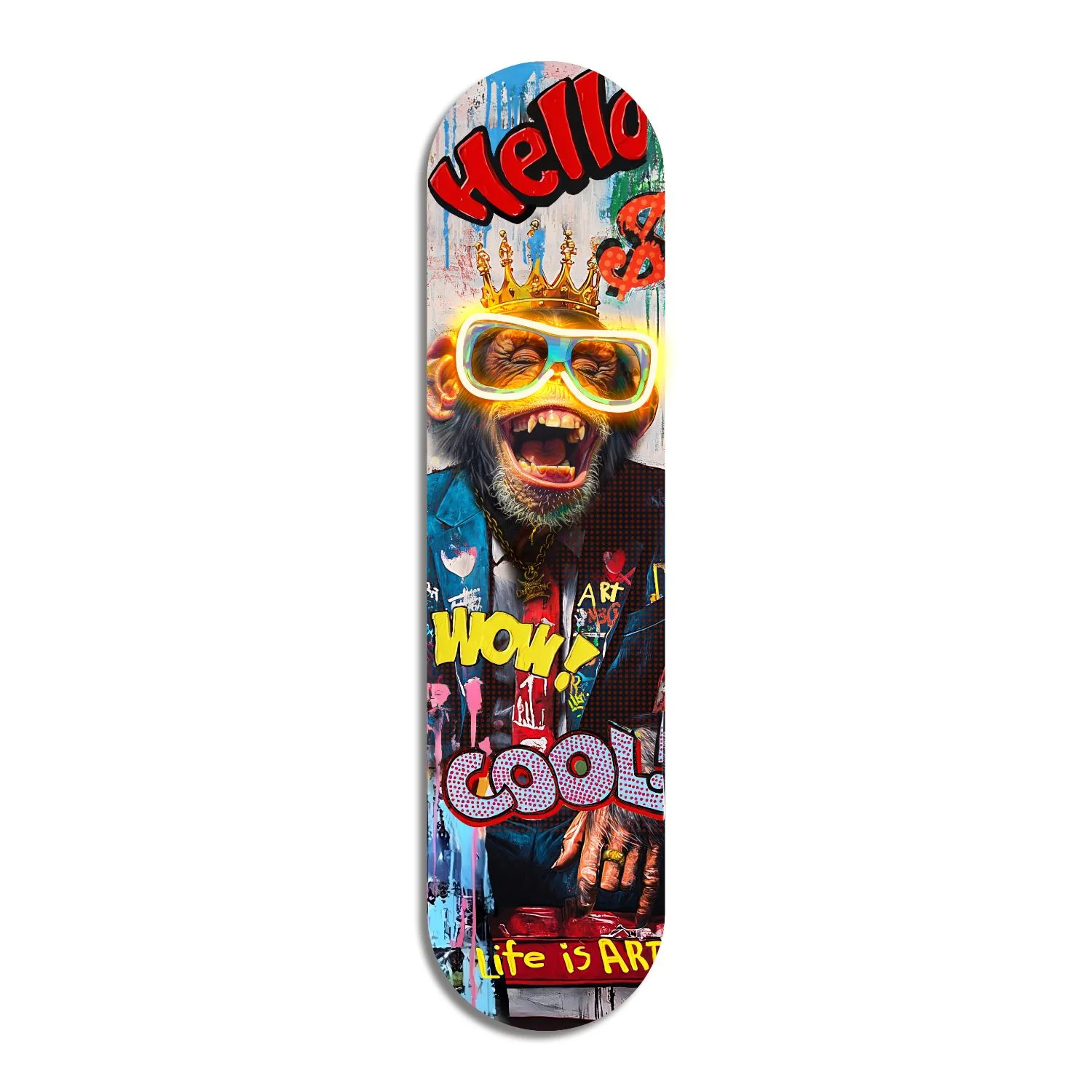 PALAIS ROYAL Pannello Skate con LED Scimmia 20x80cm