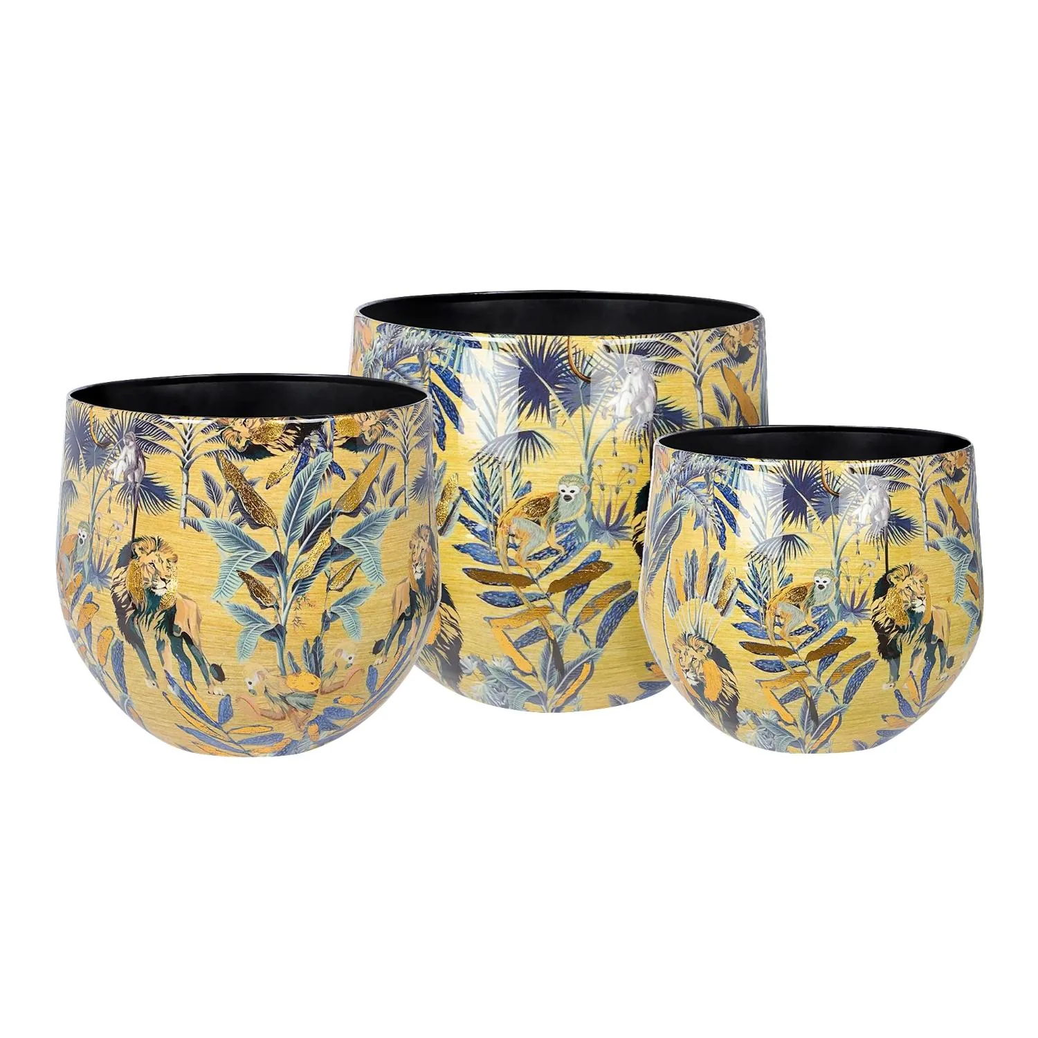 PALAIS ROYAL Vaso Safari Medio Foglia Oro 26x26cm Metallo