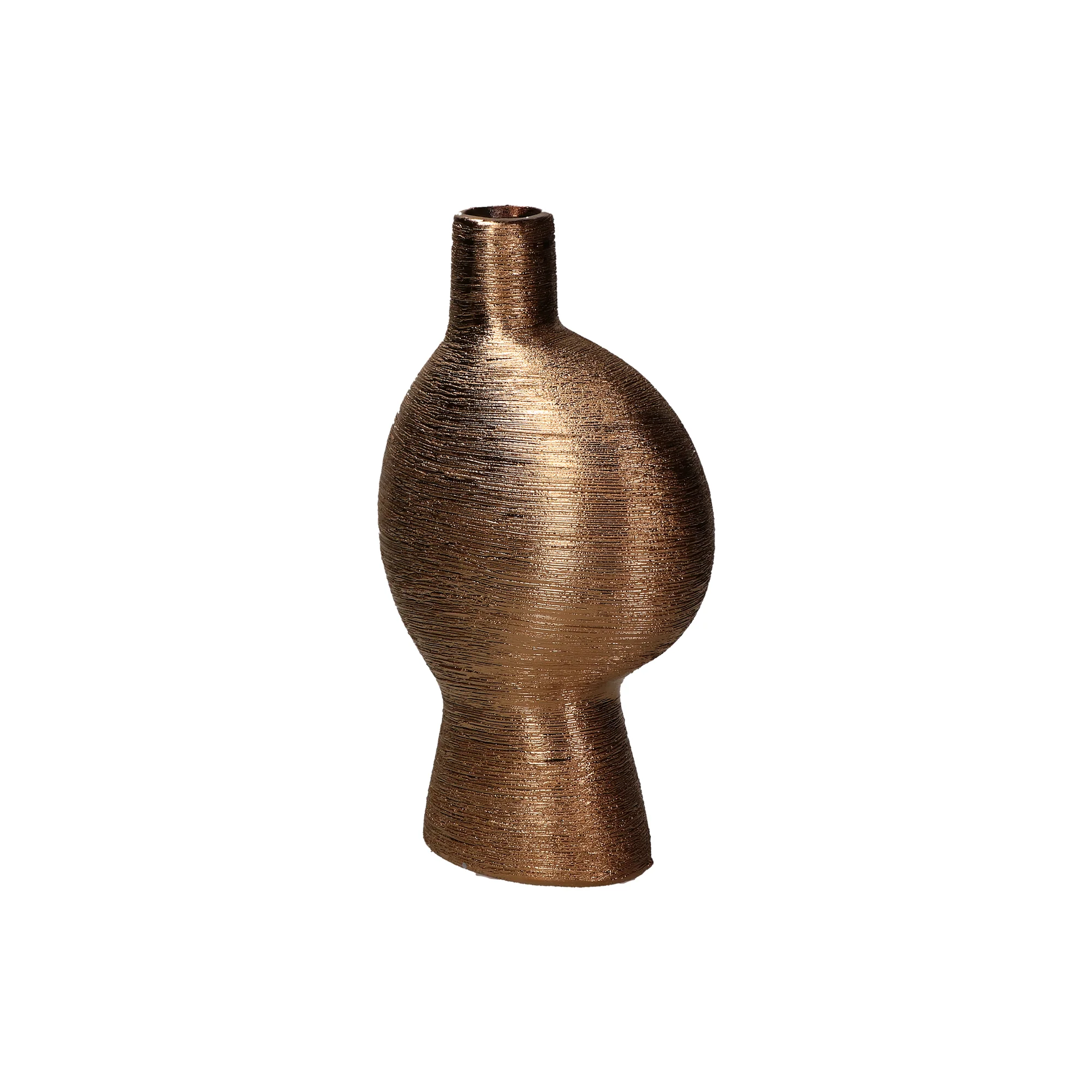 RITUALI DOMESTICI Eufemia Vaso Decorativo Moderno 20cm Oro Ceramica - Image 2