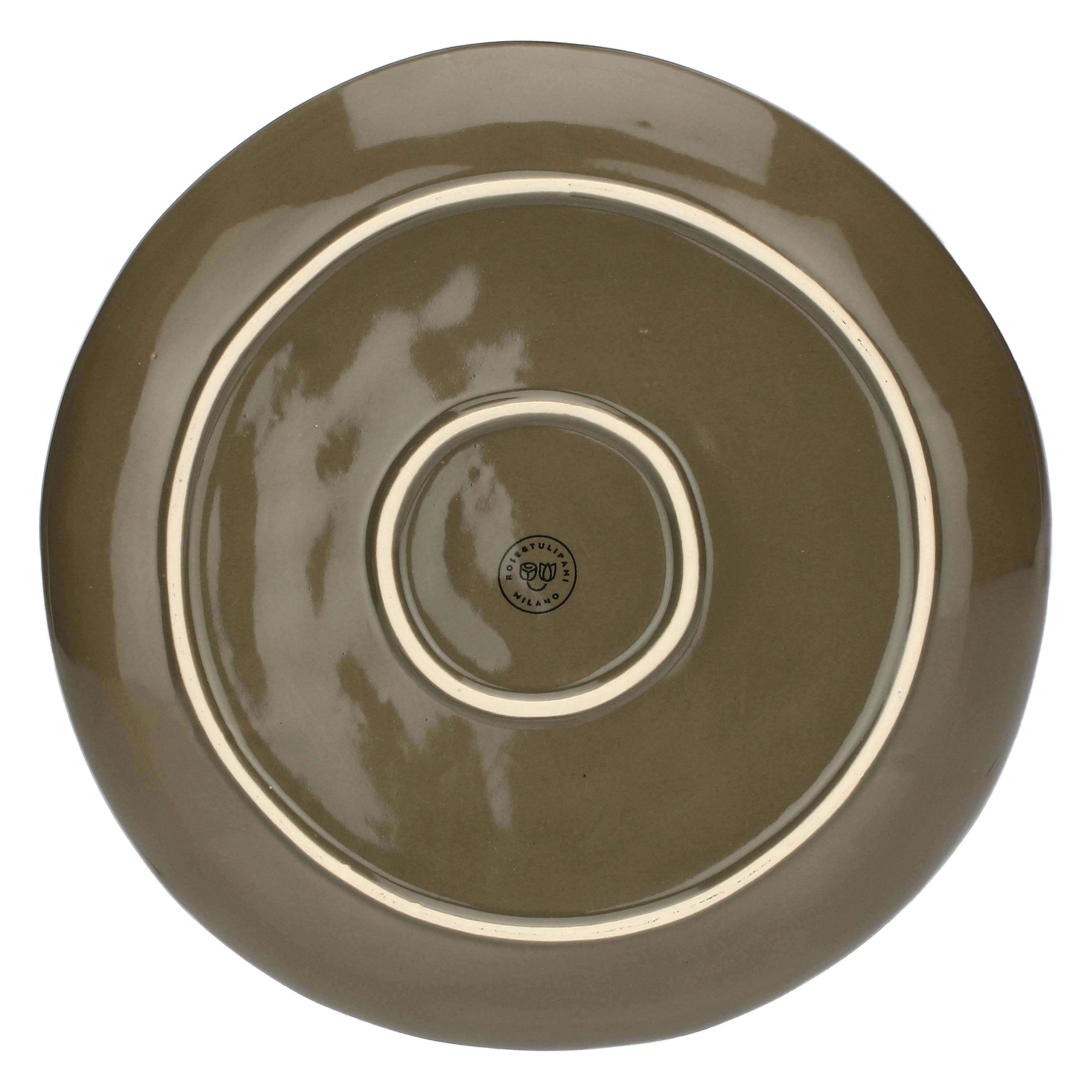 ROSE & TULIPANI Concerto Piatto Piano Grigio Tortora 27cm Set 4 Pezzi Stoneware - Image 3