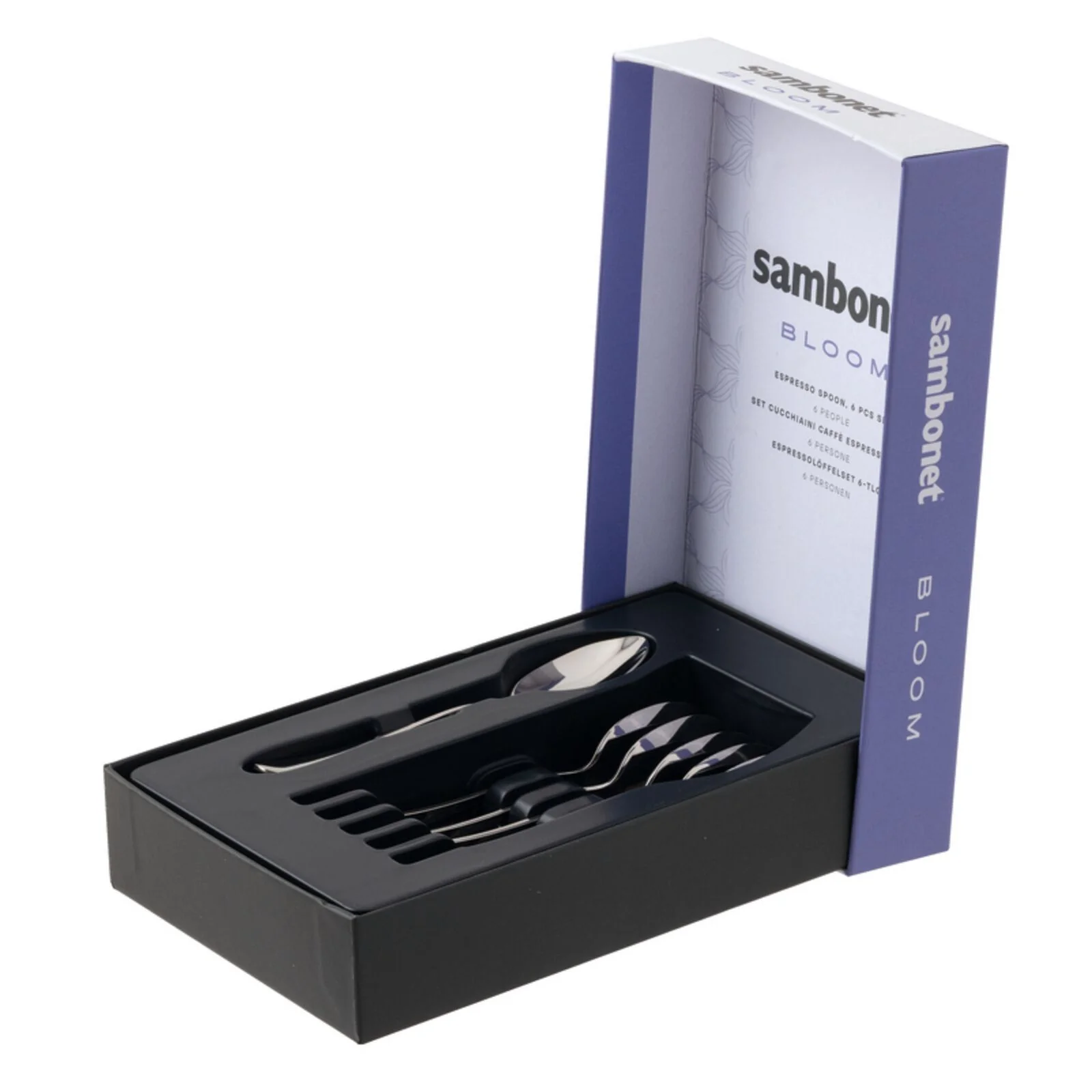 SAMBONET - Bloom Cucchiaini Moka Caffè Set 6 Pezzi Posate Acciaio Inox - Image 4