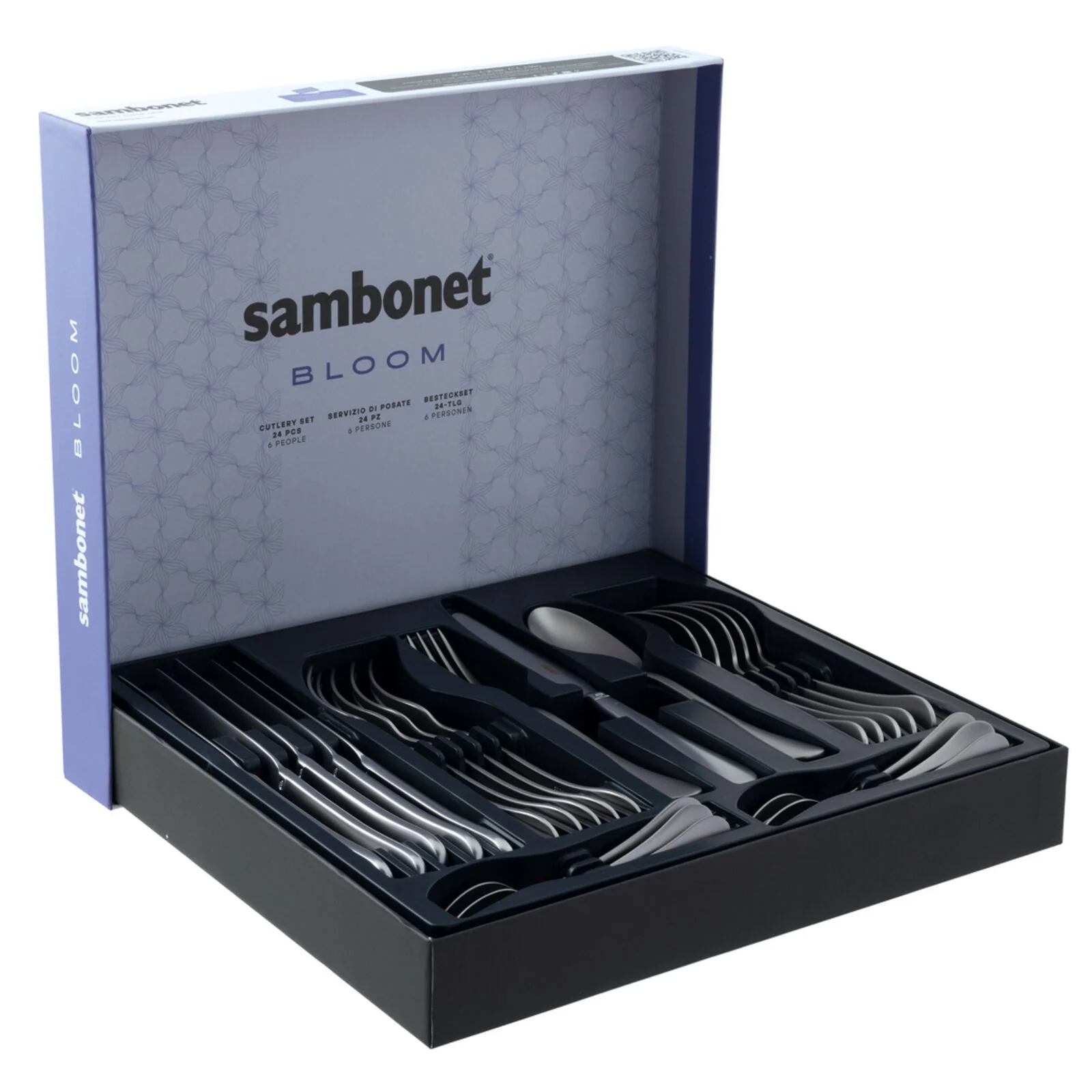 SAMBONET Bloom Servizio Tavola Posate Set 24 Pezzi Antique Satinato - Image 4