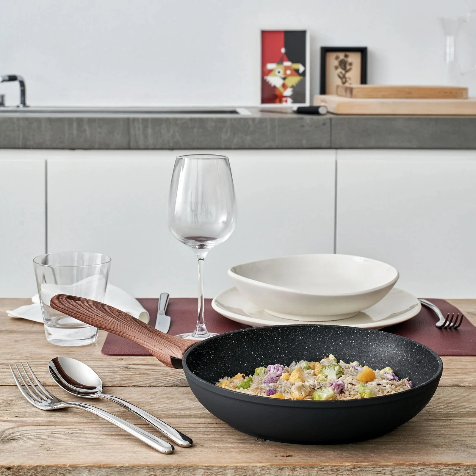 SAMBONET Padella con Manico Rock & Rose Black 20cm Alluminio - Image 5