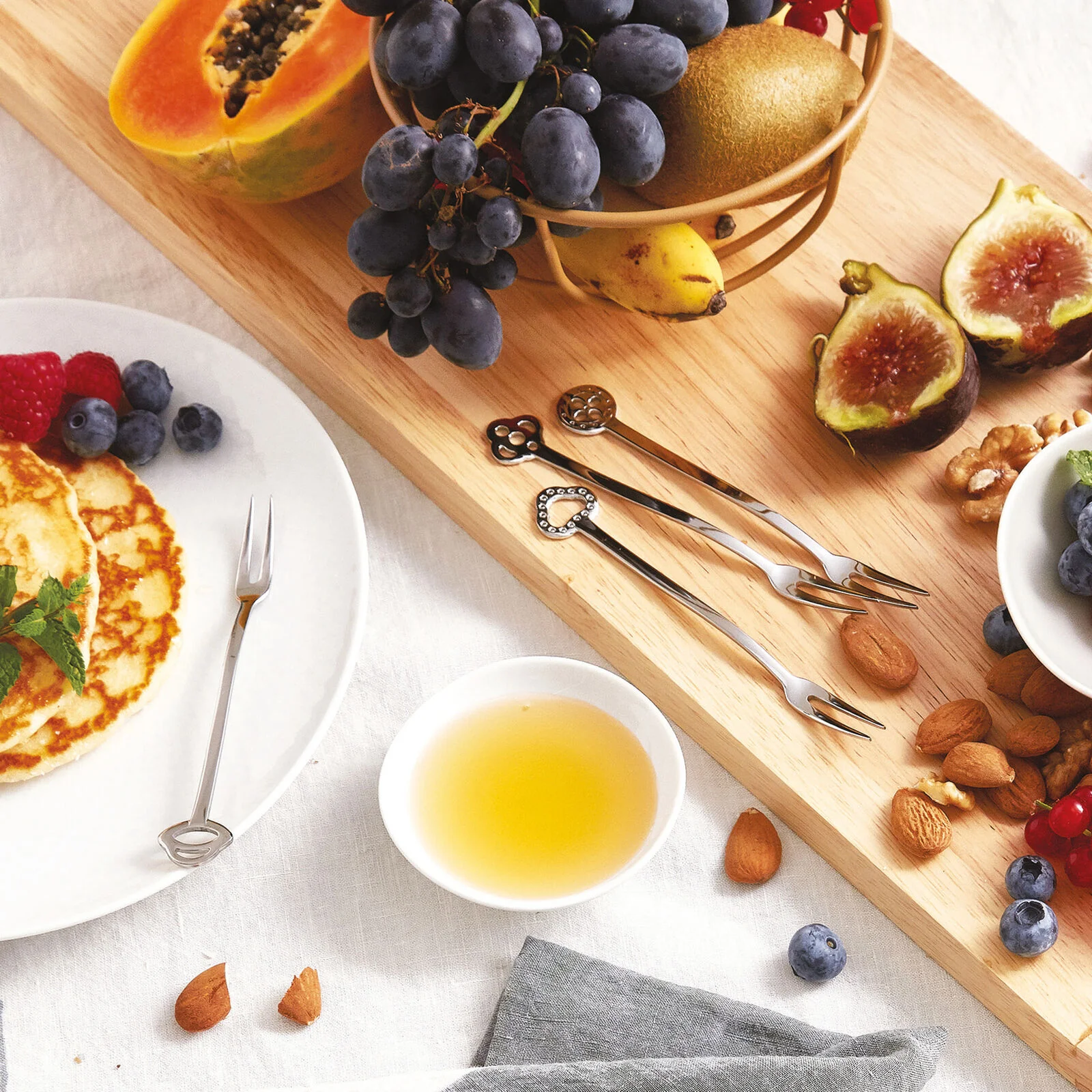 SAMBONET Party Oriental Forchettine Dessert Aperitivo Set 6 Pezzi Acciaio Inox - Image 2