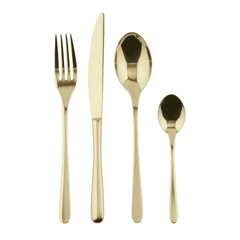 SAMBONET - Taste Champagne Posate 24 Pezzi Servizio Tavola PVD Acciaio Inox