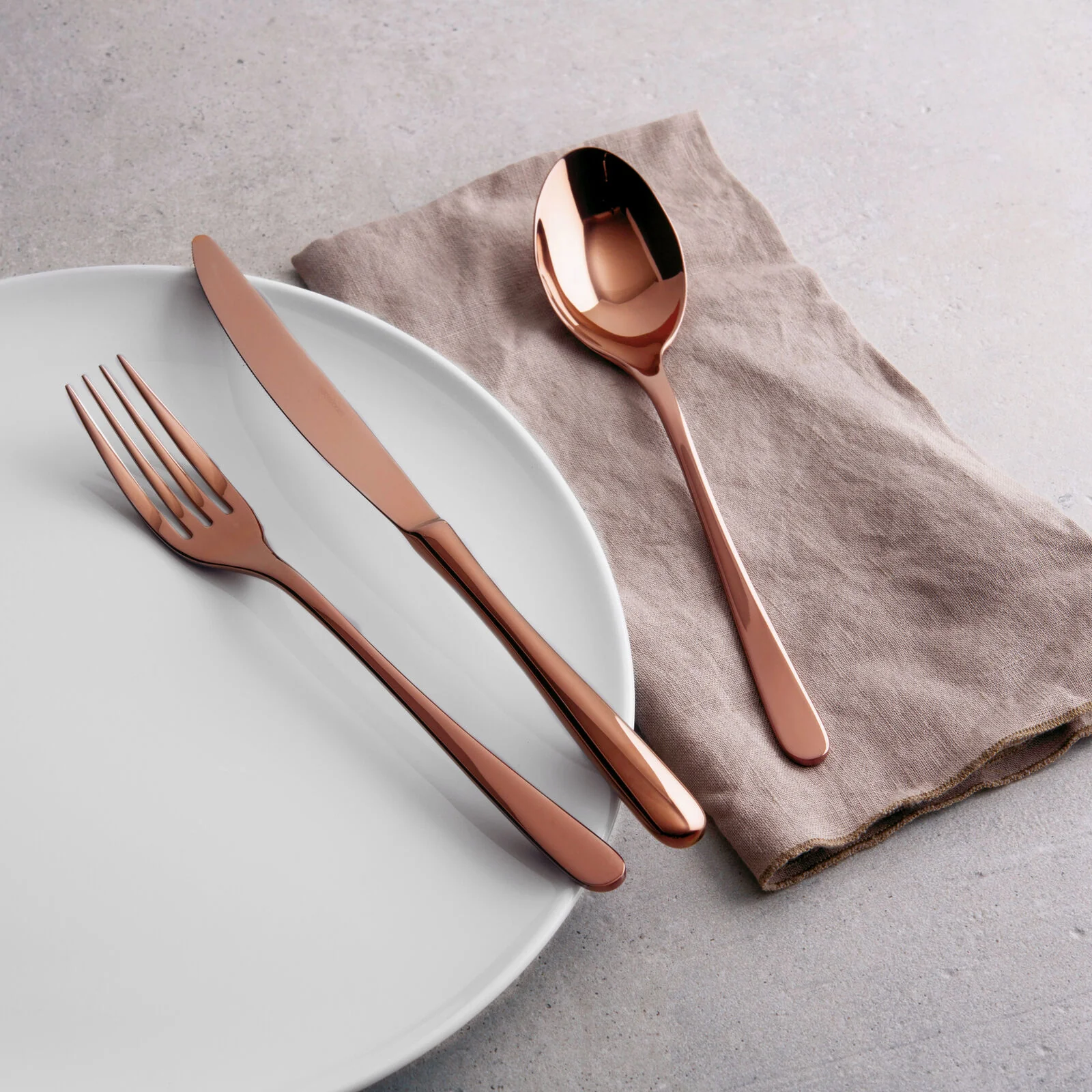 SAMBONET Taste Sevizio Tavola Posate 24 Pezzi Rame Lucido PVD Acciaio Inox - Image 2