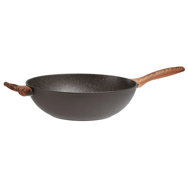 SAMBONET - Wok Spadella con Manico con Coperchio Rock & Rose Black 32cm - Image 3
