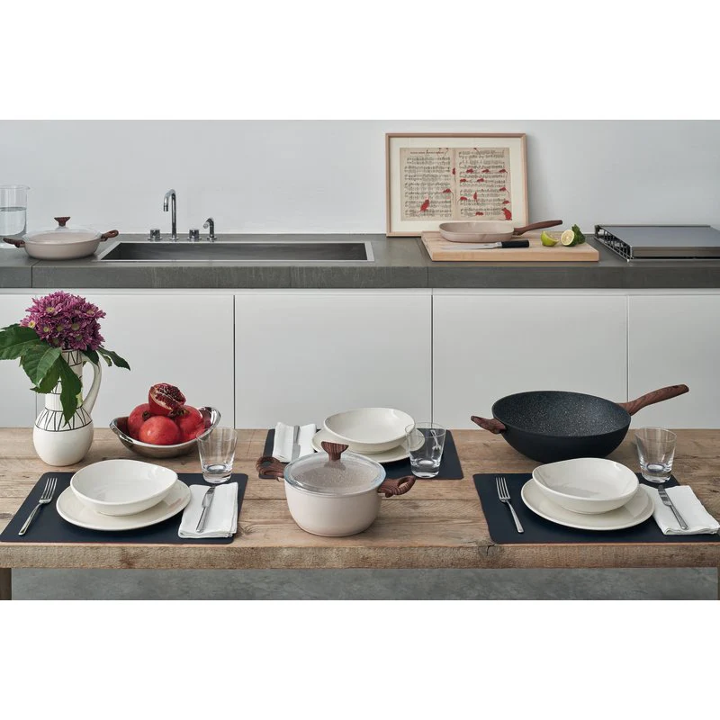 SAMBONET - Wok Spadella con Manico con Coperchio Rock & Rose Black 32cm - Image 7
