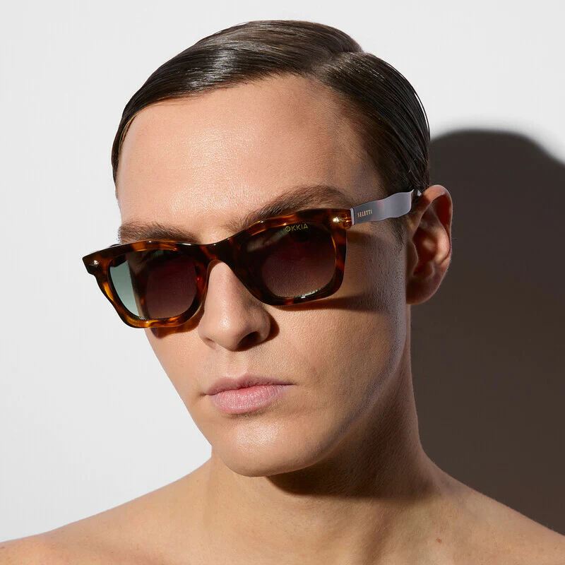 SELETTI x OKKIA Occhiali da Sole Dakota Unisex Avana Lenti Verdi - Image 3