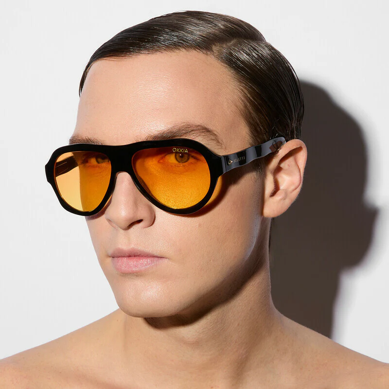 SELETTI x OKKIA Occhiali da Sole Florida Unisex Neri Lenti Gialle - Image 3