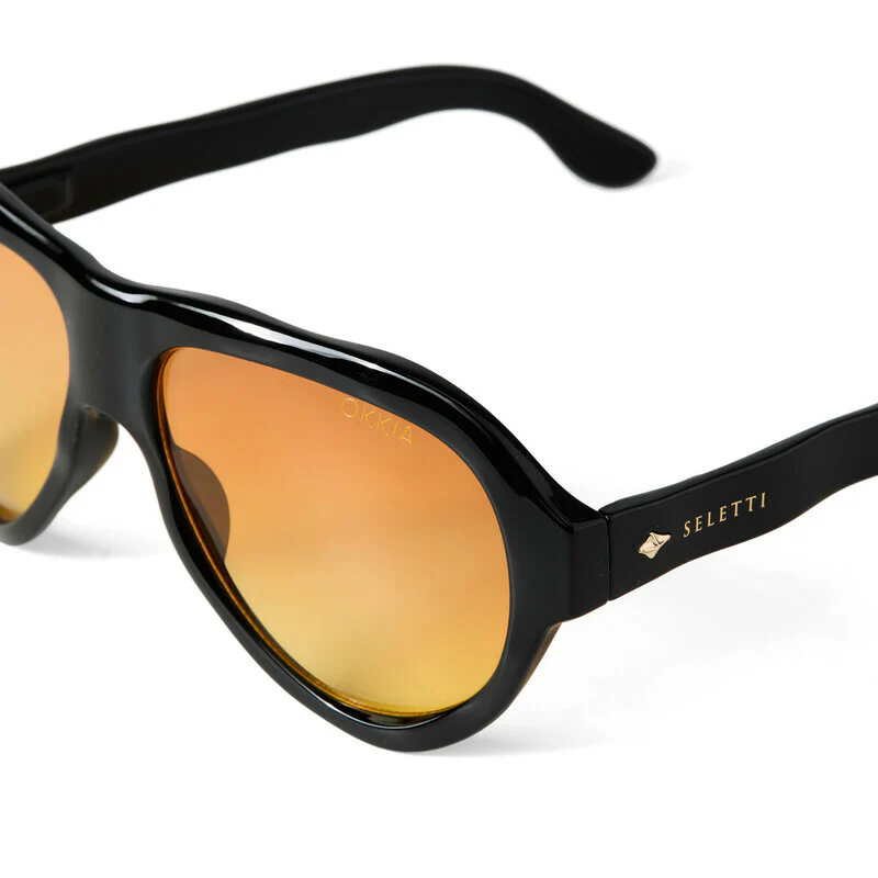 SELETTI x OKKIA Occhiali da Sole Florida Unisex Neri Lenti Gialle - Image 4
