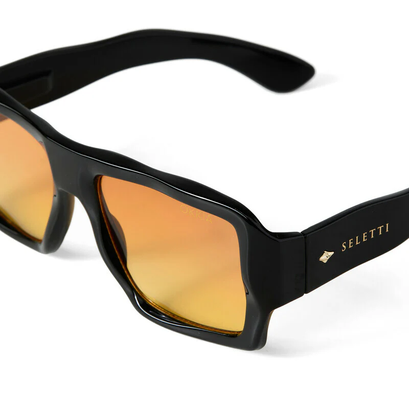 SELETTI x OKKIA Occhiali da Sole Kansas Unisex Neri Lenti Gialle - Image 4