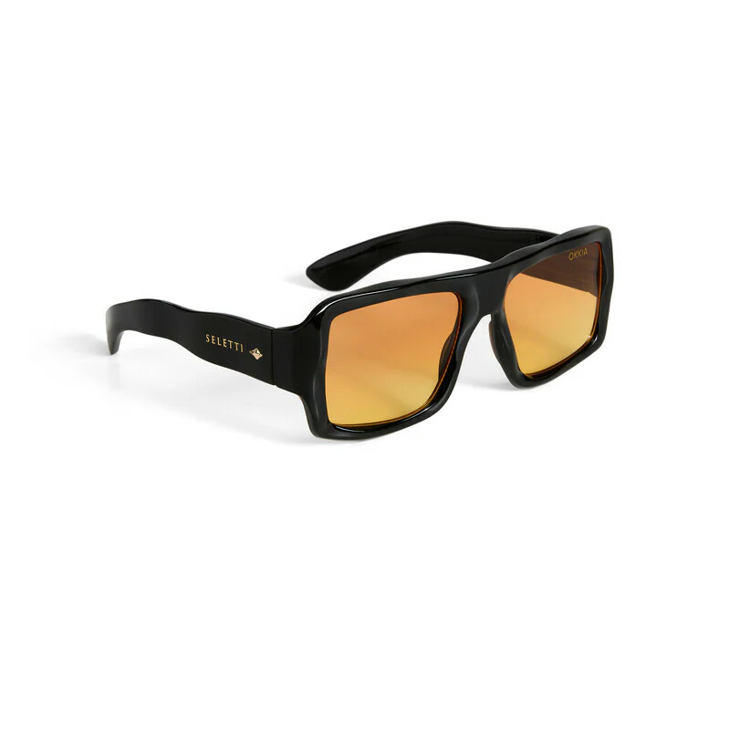 SELETTI x OKKIA Occhiali da Sole Kansas Unisex Neri Lenti Gialle - Image 8