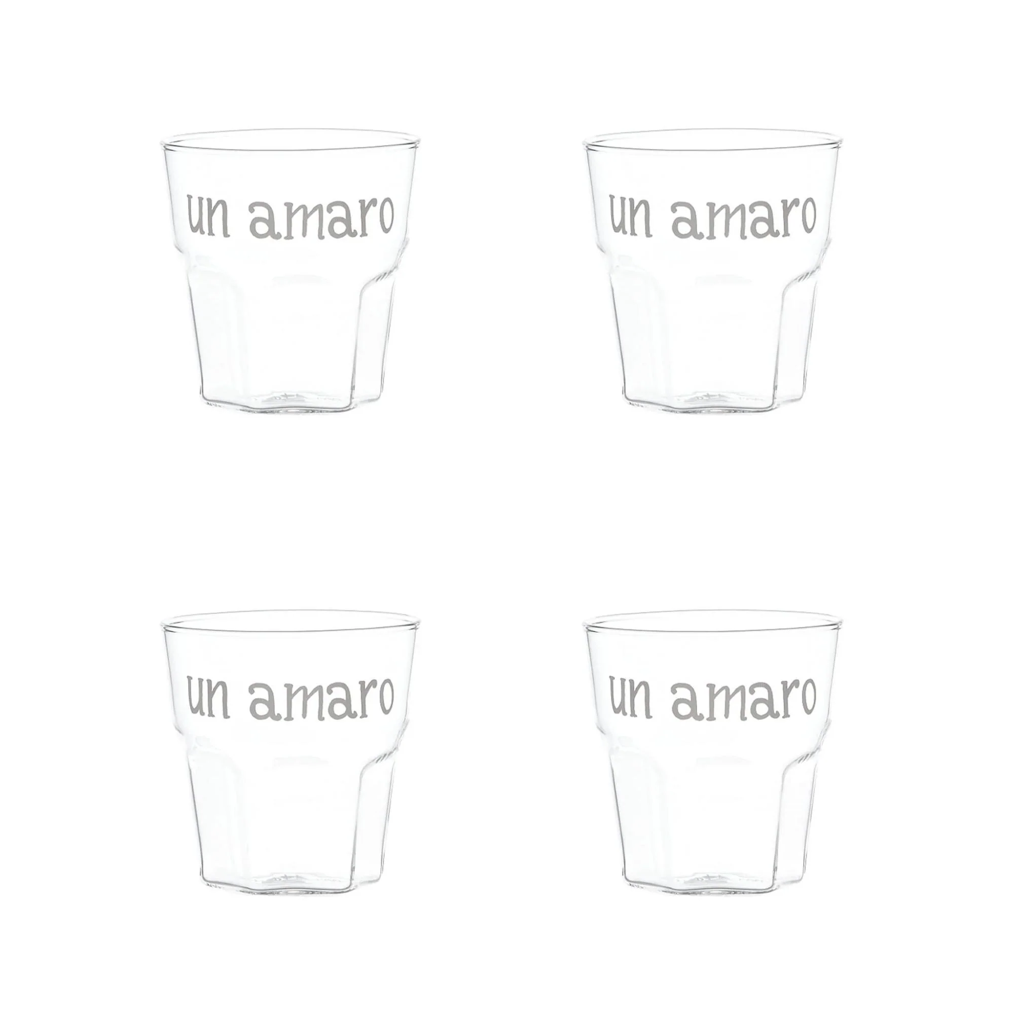 SIMPLE DAY Bicchiere Amaro Liquore Set 4 Pezzi 130ml Vetro
