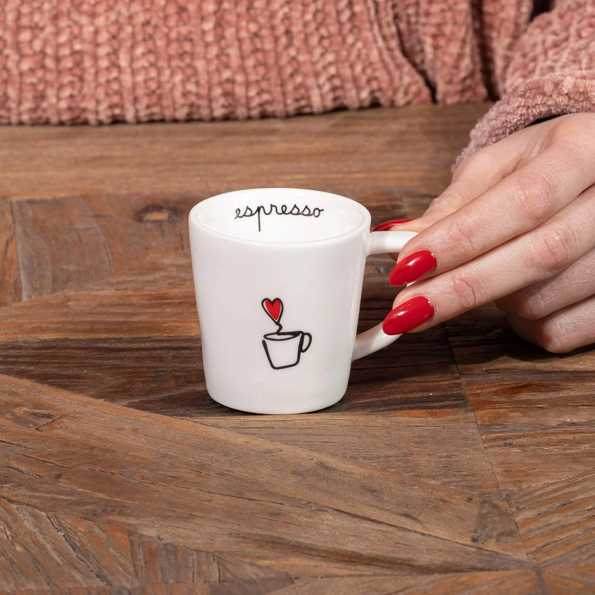 SIMPLE DAY Set 2 Tazze Espresso 100ml con Piattino Pausa Caffè Gres - Image 3