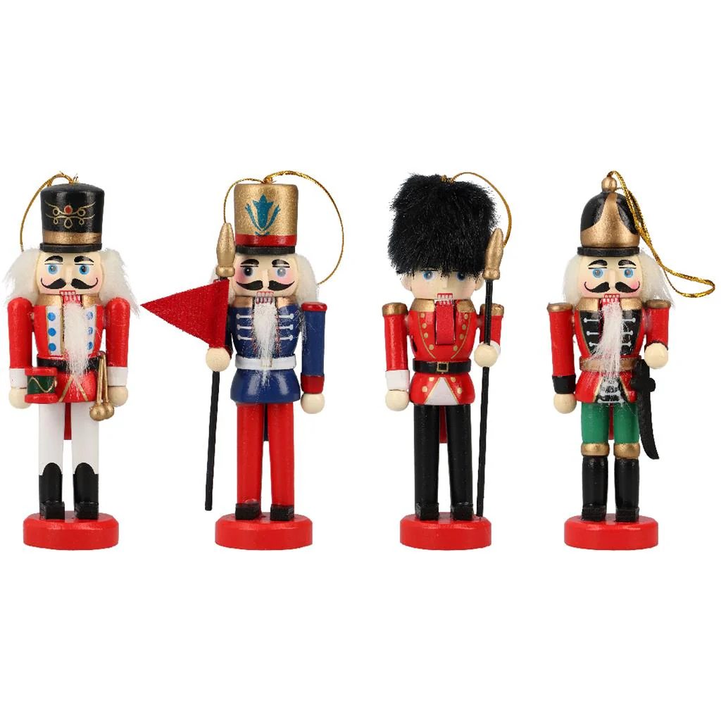 TIMSTOR Schiaccianoci Set 4 Pezzi Legno 13 cm Decorazione Natalizia Natale - Image 6