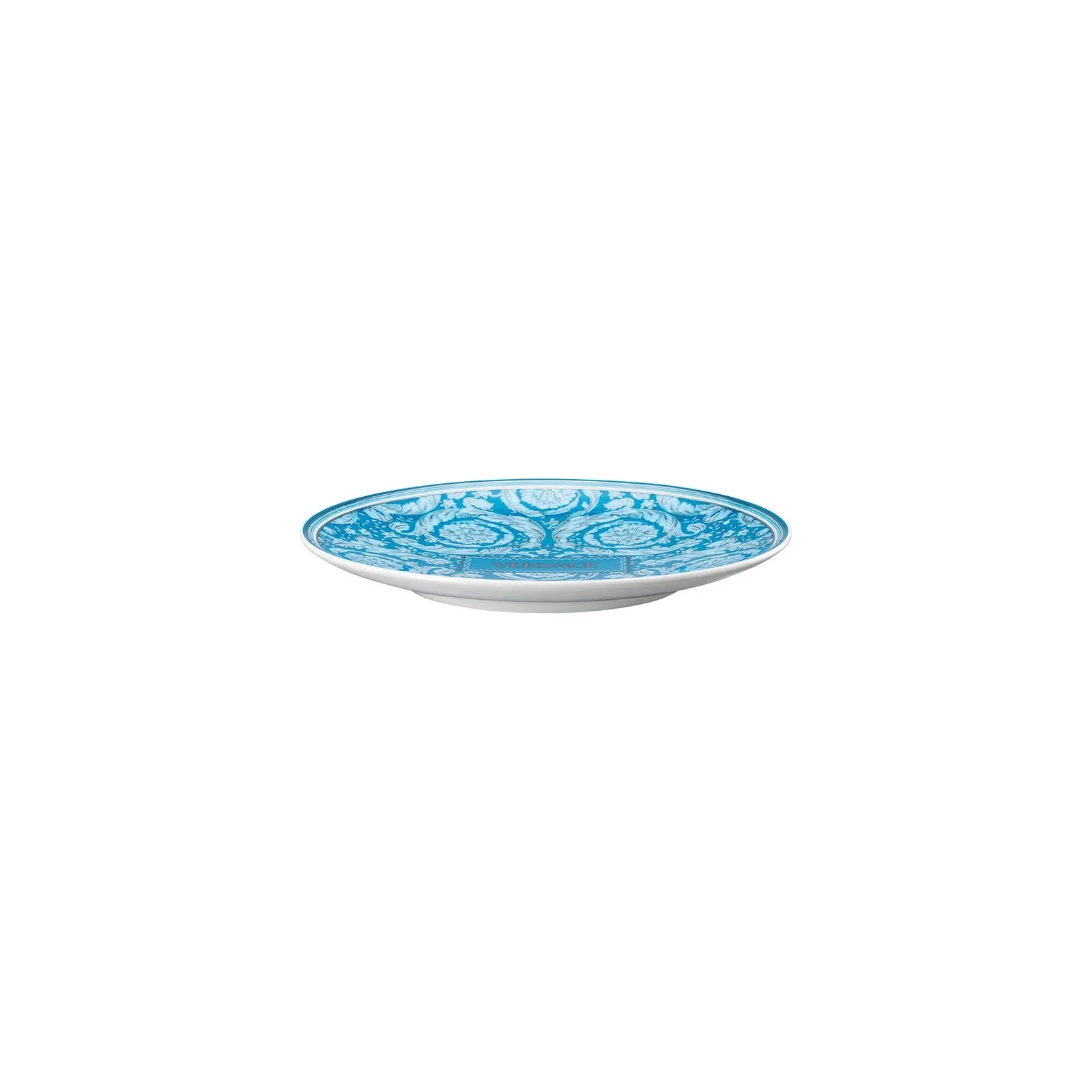 VERSACE Barocco Teal Piatto Piattino 17cm Azzurro Porcellana - Image 2