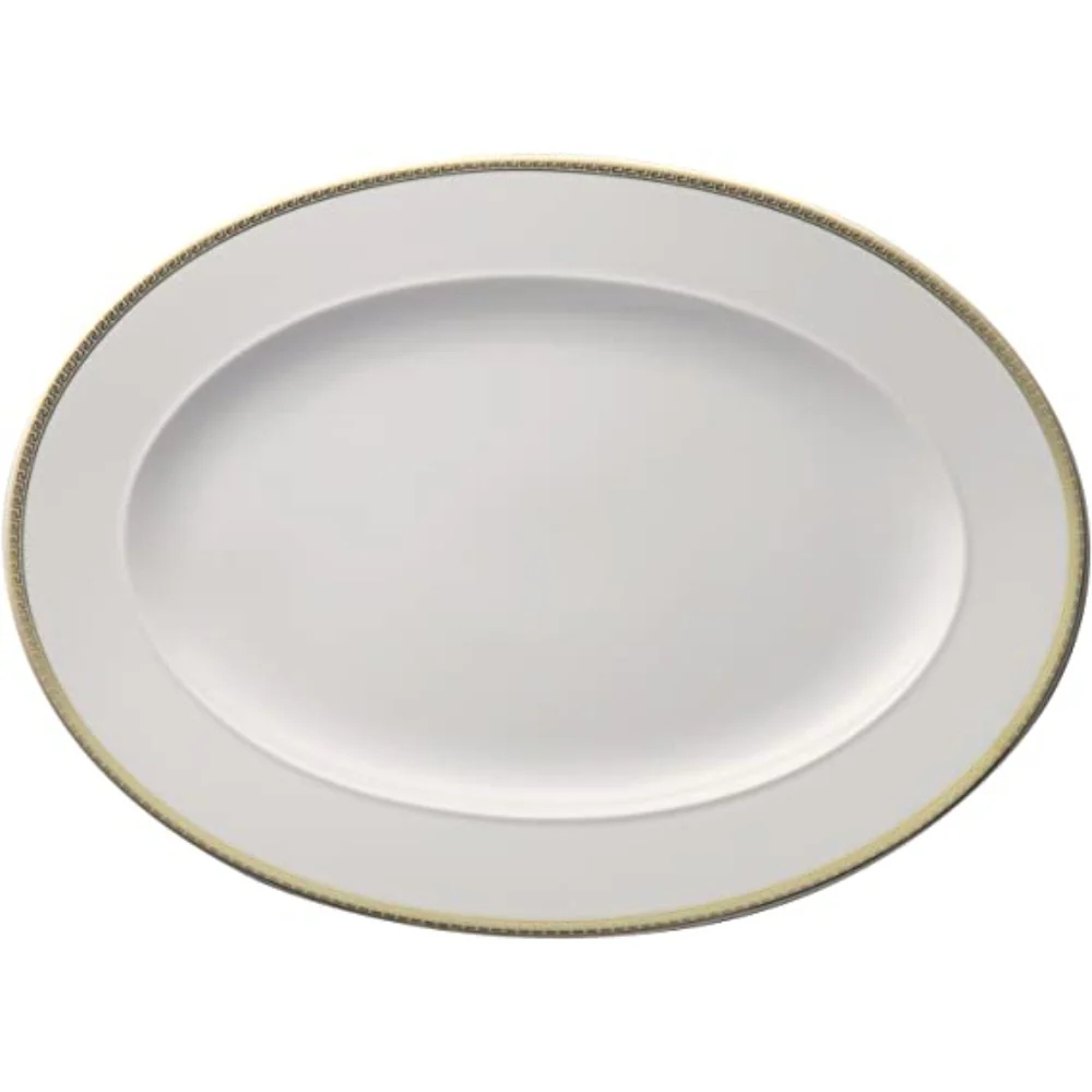 VERSACE Medaillon Meandre d'Or Piatto Ovale da Portata 28cm - Image 2