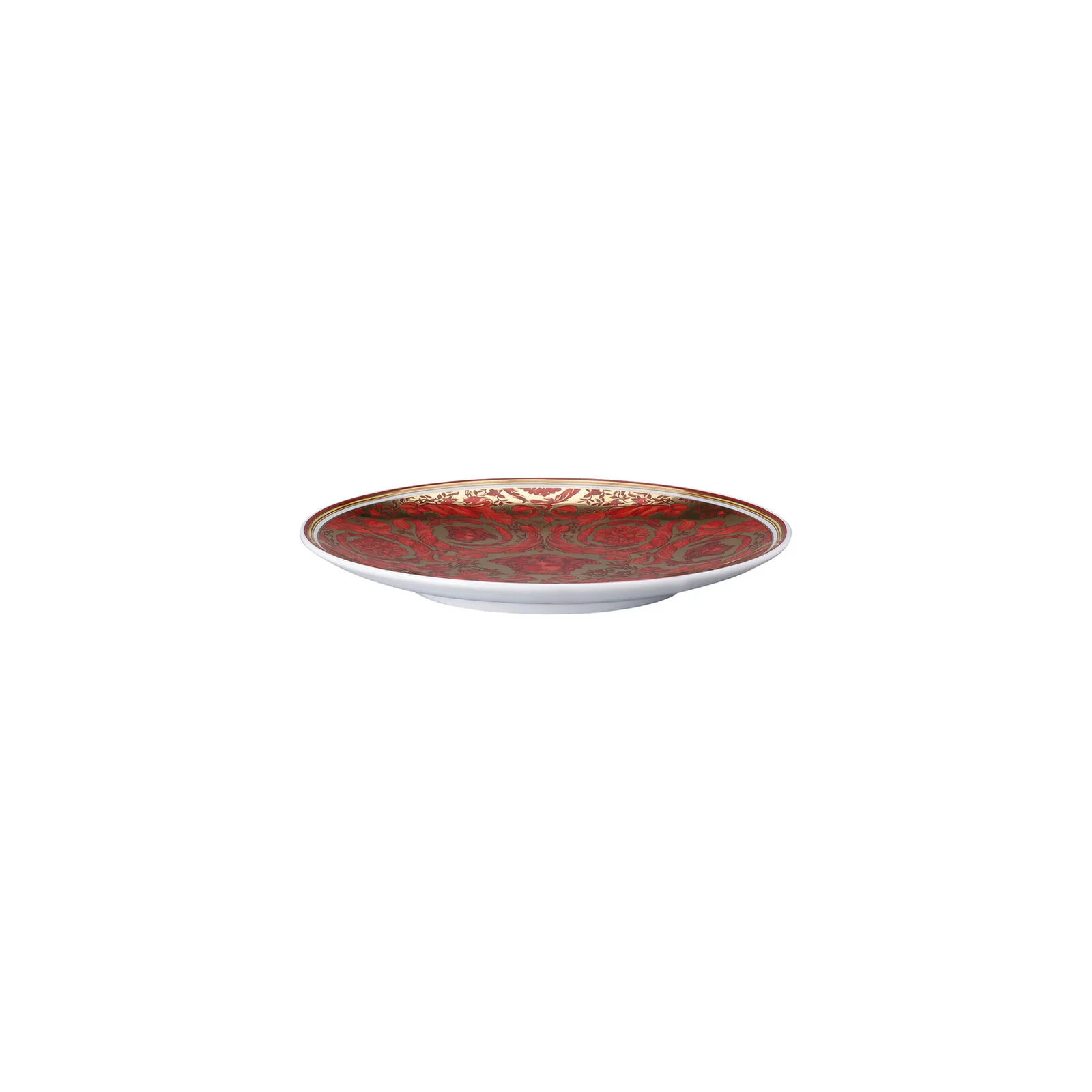 VERSACE Medusa Garland Rosso e Oro Piatto 17cm Porcellana - Image 2