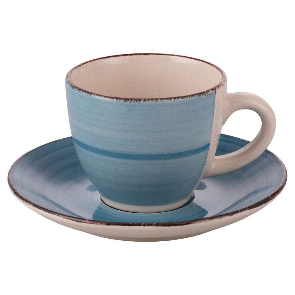 VILLA D'ESTE HOME TIVOLI Baita Acqua Tazzine Caffè con Piattino Set 6 Pezzi 90ml Gres - Image 5