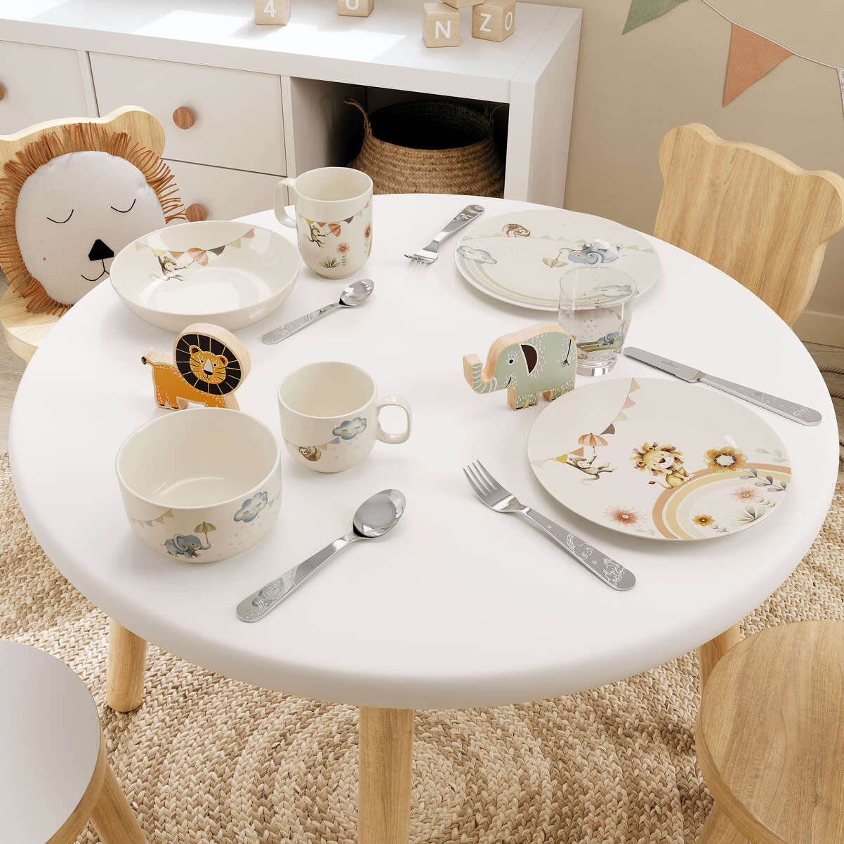 VILLEROY & BOCH Boho Kids Roar Lion Set Pappa Bimbo 3 Pezzi Porcellana - Image 3