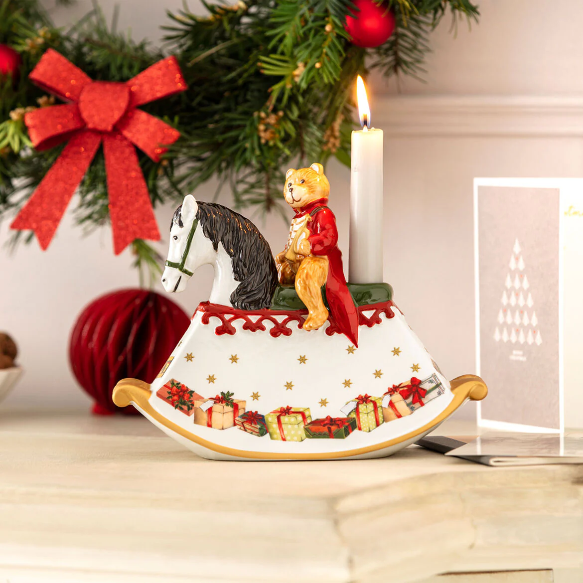 VILLEROY & BOCH Christmas Toys Cavallo a Dondolo 22x17cm Porcellana Decorazione di Natale - Image 2