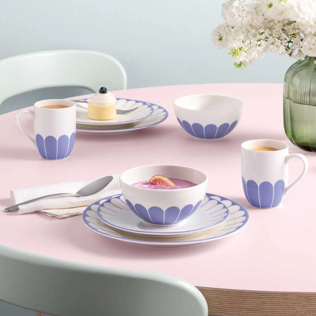 VILLEROY & BOCH Fleur Bleu Piatto da Colazione Dessert Set 6 Pezzi 21cm Blu Porcellana - Image 3