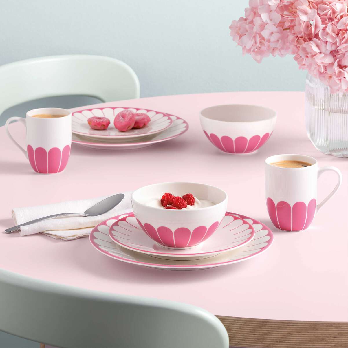 VILLEROY & BOCH Fleur Cassis Piatto da Colazione Dessert Set 6 Pezzi 21cm Rosa Porcellana - Image 3