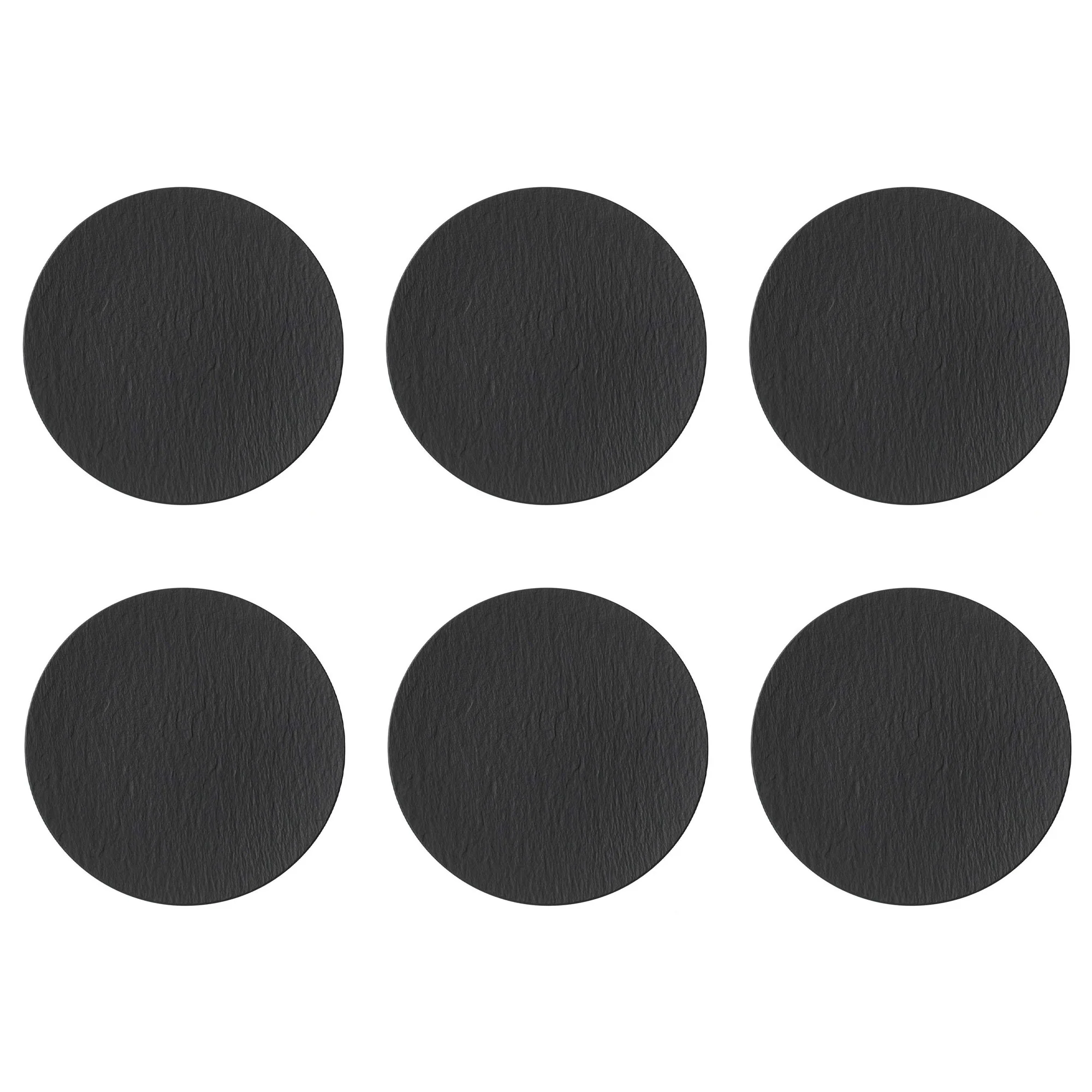 VILLEROY & BOCH Manufacture Rock Nero Set 6 Pezzi Piatto Pizza 32cm Porcellana