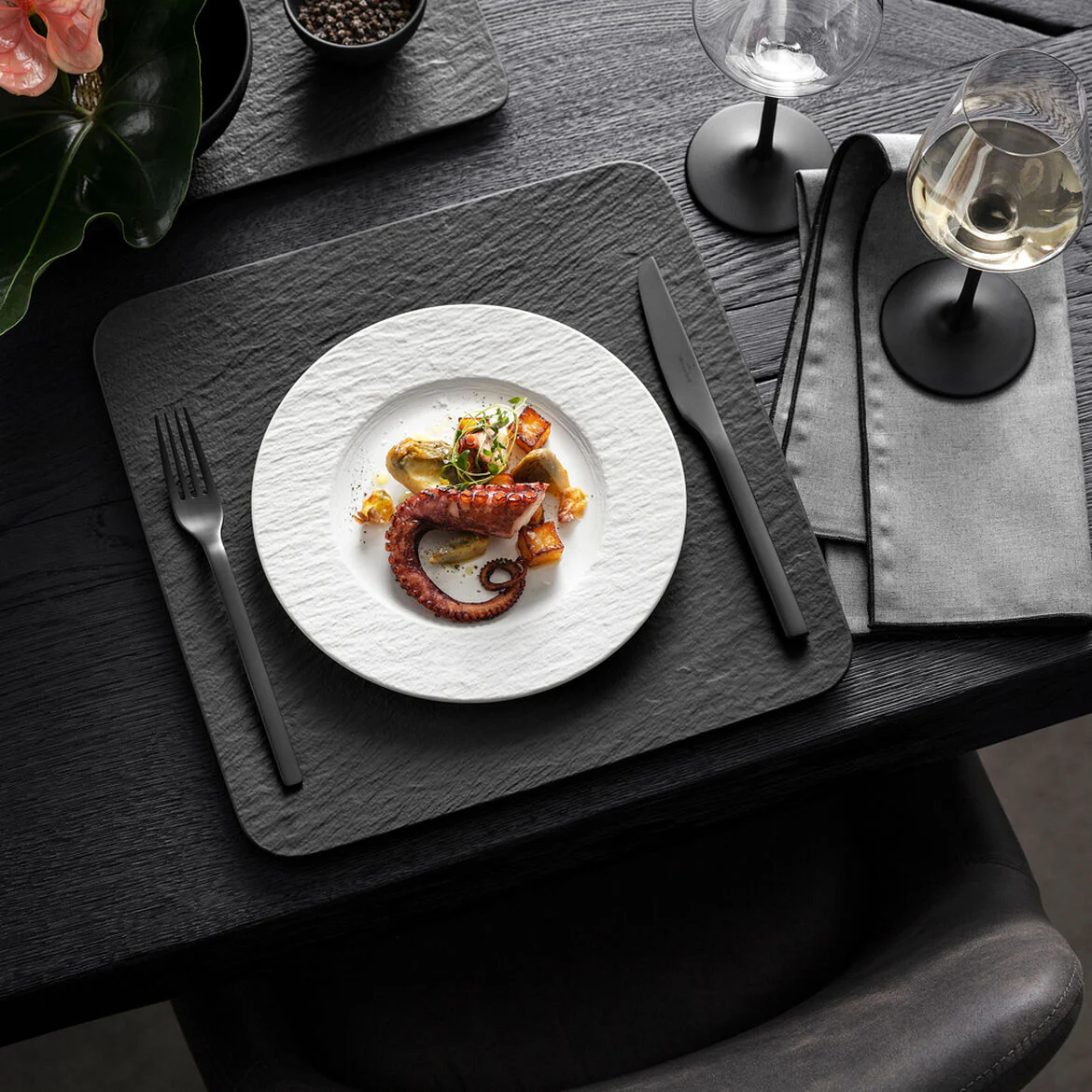 VILLEROY & BOCH Manufacture Rock Bianco Set 6 Pezzi Piatto Colazione Frutta 22cm Porcellana - Image 4