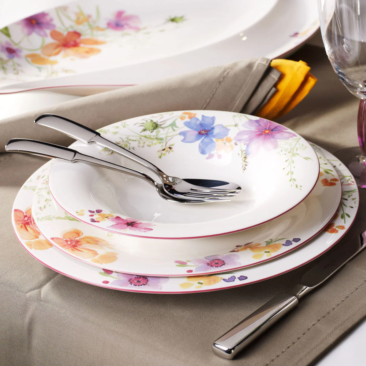 VILLEROY & BOCH Mariefleur Basic Set 6 Pezzi Piatto Fondo 23cm Porcellana - Image 3